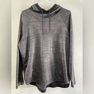 Heather Grey and Black Shambhala Sweater with Hood